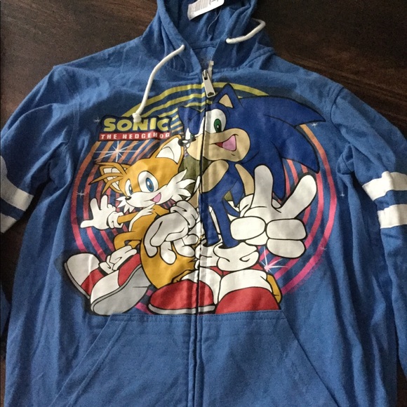 sonic the hedgehog zip up hoodie